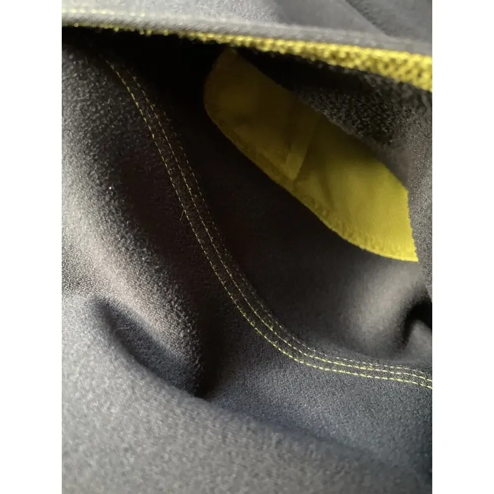 The NORTH FACE Gray/Yellow Full Zip Hooded Fleece Lined Sweatshirt sz M